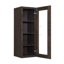 Load image into Gallery viewer, Lancaster Vintage Charcoal Wall Mullion Door Cabinet 1 Door 3 Adjustable Shelves Glass not Included