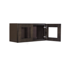 Load image into Gallery viewer, Lancaster Vintage Charcoal Wall Mullion Door Cabinet 2 Doors No Shelves Glass not inclued