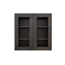 Load image into Gallery viewer, Lancaster Vintage Charcoal Wall Mullion Door Cabinet 2 Door 2 Adjustable Shelves Glass not Included