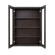 Load image into Gallery viewer, Lancaster Vintage Charcoal Wall Mullion Door Cabinet 2 Doors 3 Adjustable Shelves Glass not Included