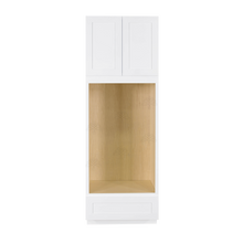 Load image into Gallery viewer, Lancaster Shaker White Tall Double Oven Cabinet 2 Upper Doors and 1 Lower Drawer