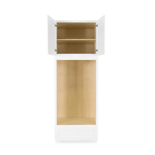 Load image into Gallery viewer, Lancaster Shaker White Tall Double Oven Cabinet 2 Upper Doors and 1 Lower Drawer
