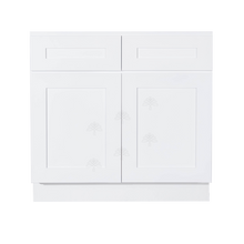 Load image into Gallery viewer, Lancaster Shaker White Sink Base Cabinet 2 Dummy Drawers 2 Doors
