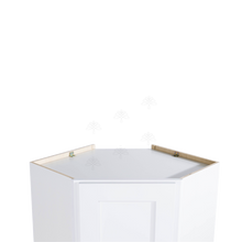 Load image into Gallery viewer, Lancaster Shaker White Wall Diagonal Corner 1 Door 3 Adjustable Shelves