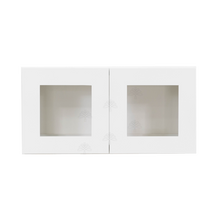Load image into Gallery viewer, Lancaster White Wall Mullion Door Cabinet 2 Doors No Shelf Glass Not Included