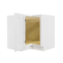 Load image into Gallery viewer, Lancaster Shaker White Lazy Susan Base Cabinet 2 Full Height Folding Doors