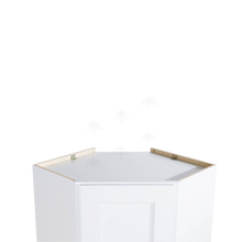 Load image into Gallery viewer, Lancaster Shaker White Wall Diagonal Corner 1 Door 2 Adjustable Shelves