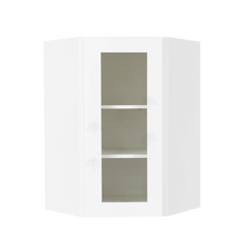 Load image into Gallery viewer, Lancaster Shaker White Wall Diagonal Mullion Door Cabinet 1 Door 2 Adjustable Shelves Glass not Included