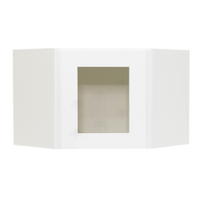 Load image into Gallery viewer, Lancaster Shaker White Wall Diagonal Mullion Door Cabinet 1 Door 3 Adjustable Shelves Glass not Included