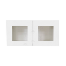 Load image into Gallery viewer, Lancaster Shaker White Wall Mullion Door Cabinet 2 Doors No Shelves Glass not inclued