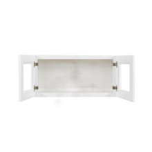 Load image into Gallery viewer, Lancaster Shaker White Wall Mullion Door Cabinet 2 Doors No Shelves Glass not inclued
