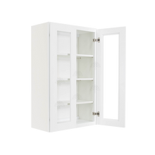 Load image into Gallery viewer, Lancaster Shaker White Wall Mullion Door Cabinet 2 Doors 3 Adjustable Shelves Glass not Included
