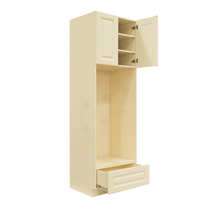 Load image into Gallery viewer, Oxford Tall Double Oven Cabinet 2 Upper Doors and 1 Lower Drawer