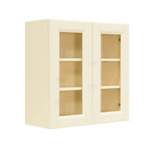 Load image into Gallery viewer, Oxford Wall Mullion Door Cabinet 2 Doors 2 Adjustable Shelves 30 Inch Height Glass Not Included