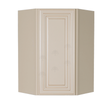 Load image into Gallery viewer, Princeton Creamy White Glazed Wall Diagonal Corner 1 Door 2 Adjustable Shelves