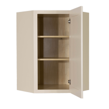 Load image into Gallery viewer, Princeton Creamy White Glazed Wall Diagonal Corner 1 Door 2 Adjustable Shelves