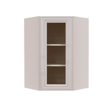 Load image into Gallery viewer, Princeton Creamy White Glazed Wall Diagonal Mullion Door Cabinet 1 Door 2 Adjustable Shelves Glass not Included