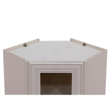 Load image into Gallery viewer, Princeton Creamy White Glazed Wall Diagonal Mullion Door Cabinet 1 Door 2 Adjustable Shelves Glass not Included