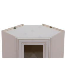 Load image into Gallery viewer, Princeton Creamy White Glazed Wall Diagonal Mullion Door Cabinet 1 Door 3 Adjustable Shelves Glass not Included