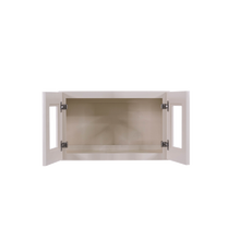 Load image into Gallery viewer, Princeton Creamy White Glazed Wall Mullion Door Cabinet 2 Doors No Shelves Glass not inclued