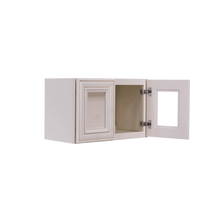 Load image into Gallery viewer, Princeton Creamy White Glazed Wall Mullion Door Cabinet 2 Doors No Shelves Glass not inclued