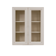 Load image into Gallery viewer, Princeton Creamy White Glazed Wall Mullion Door Cabinet 2 Door 2 Adjustable Shelves Glass not Included