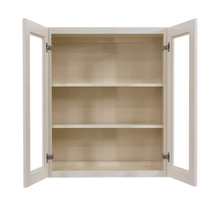 Load image into Gallery viewer, Princeton Creamy White Glazed Wall Mullion Door Cabinet 2 Door 2 Adjustable Shelves Glass not Included