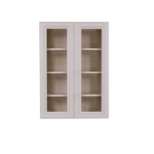 Load image into Gallery viewer, Princeton Creamy White Glazed Wall Mullion Door Cabinet 2 Doors 3 Adjustable Shelves Glass not Included