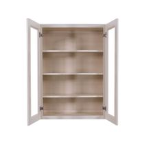 Load image into Gallery viewer, Princeton Creamy White Glazed Wall Mullion Door Cabinet 2 Doors 3 Adjustable Shelves Glass not Included