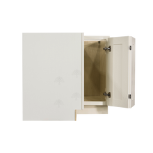 Load image into Gallery viewer, Princeton Off-white Lazy Susan Base Cabinet 2 Full Height Folding Doors