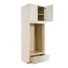 Load image into Gallery viewer, Princeton Off-white Tall Double Oven Cabinet 2 Upper Doors and 1 Lower Drawer