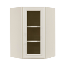 Load image into Gallery viewer, Princeton Off-white Wall Diagonal Mullion Door Cabinet 1 Door 2 Adjustable Shelves Glass not Included