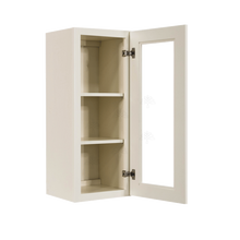 Load image into Gallery viewer, Princeton Off-white Mullion Door Cabinet 1 Door 2 Adjustable Shelves Glass not Included