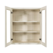 Load image into Gallery viewer, Princeton Off-white Wall Mullion Door Cabinet 2 Doors 2 Adjustable Shelves Glass not Included