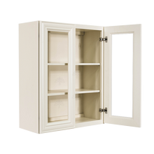 Load image into Gallery viewer, Princeton Off-white Wall Mullion Door Cabinet 2 Doors 2 Adjustable Shelves Glass not Included