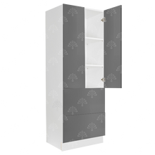 Load image into Gallery viewer, Valencia Gray Series Finish Pantry Cabinet with Inverted Door and 2 Doors and 2 Drawers