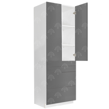 Load image into Gallery viewer, Valencia Gray Series Finish Pantry Cabinet with Inverted Door and 2 Doors and 4 Drawers