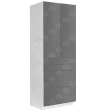 Load image into Gallery viewer, Valencia Gray Series Finish Pantry Cabinet with Inverted Door and 2 Doors and 4 Drawers