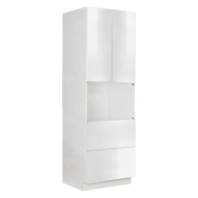 Load image into Gallery viewer, Valencia White Series Microwave Oven Cabinet with 2 Bottom Drawers and 2 Upper Doors