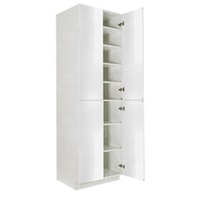 Load image into Gallery viewer, Valencia White Series Finish Pantry Cabinet with Inverted Door and Roll Out Tray and 4 Doors