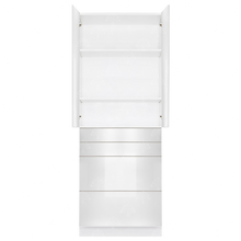 Load image into Gallery viewer, Valencia White Series Finish Pantry Cabinet with Inverted Door and 2 Doors and 4 Drawers