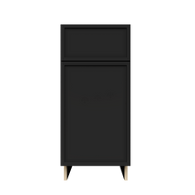 Load image into Gallery viewer, Urban Slim Black Painted Finish Base Cabinet with 1 Drawer 1 Door and 1 Shelf
