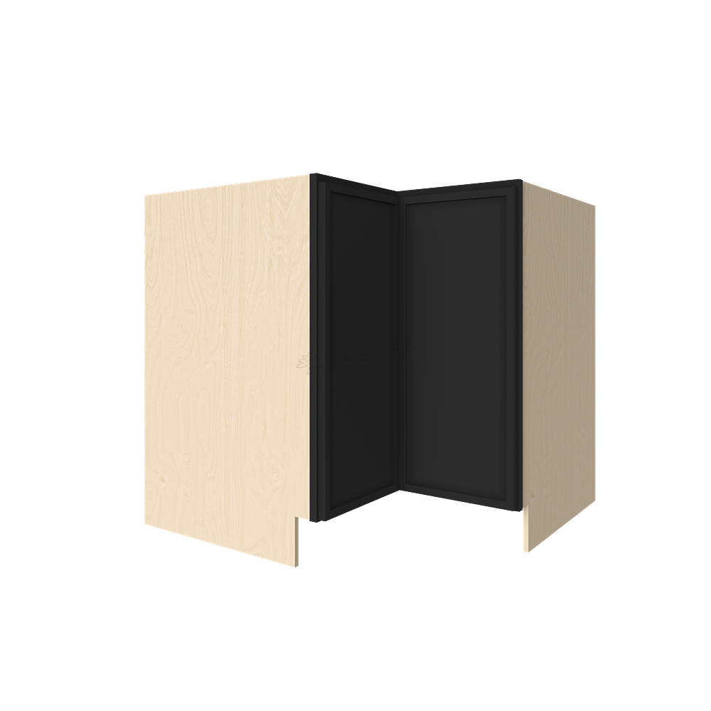 Urban Slim Black Painted Finish Base Lazy Susan Cabinet