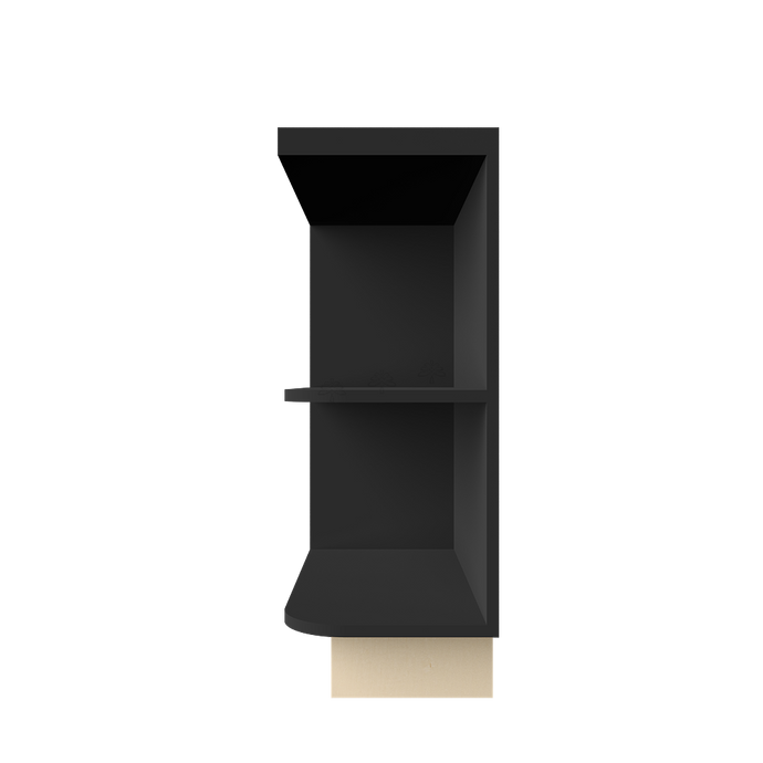 Urban Slim Black Painted Finish Base Open End Shelf Left