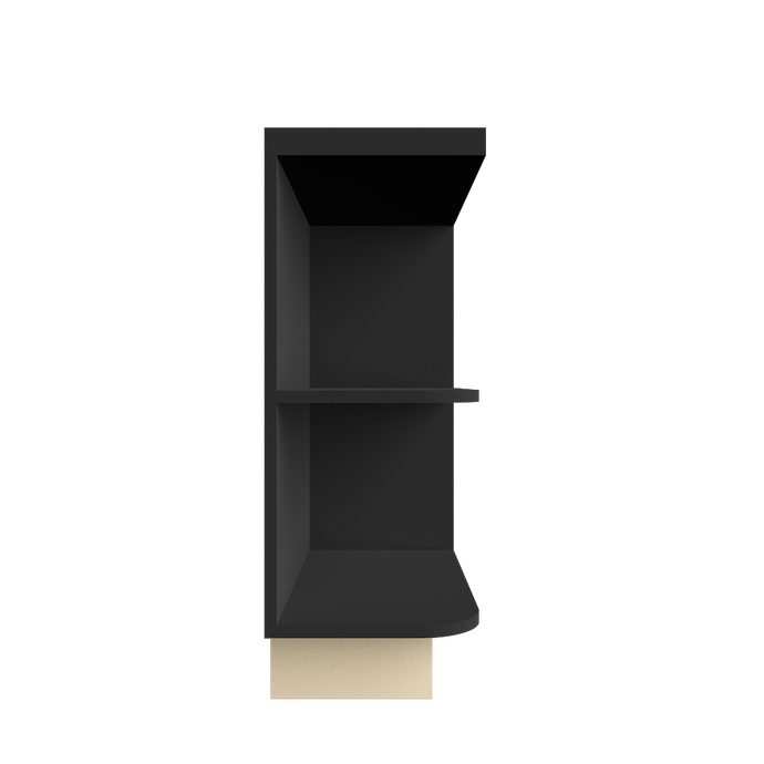 Urban Slim Black Painted Finish Base Open End Shelf Right