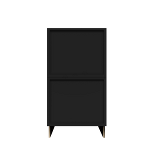 Urban Slim Black Painted Finish Drawer Base Cabinet with 2 Drawers