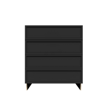 Load image into Gallery viewer, Urban Slim Black Painted Finish Drawer Base Cabinet with 4 Drawers