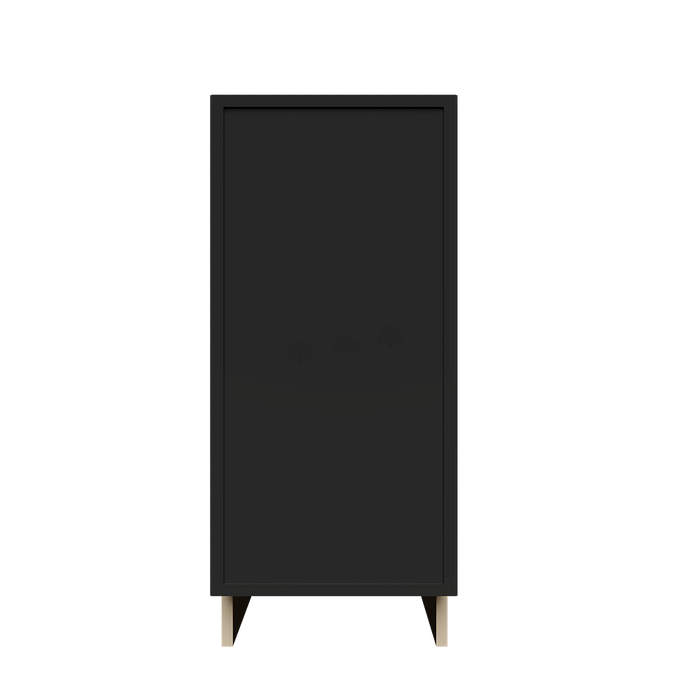 Urban Slim Black Painted Finish Full Height Base Cabinet with 1 Door and 1 Shelf