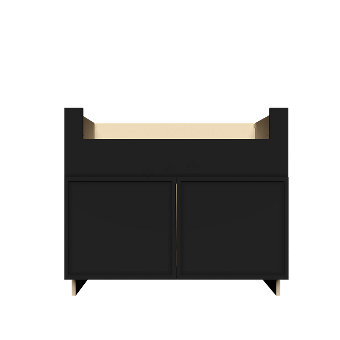 Urban Slim Black Painted Finish Farm Sink Base