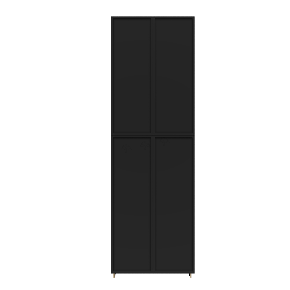 Urban Slim Black Painted Finish Pantry Cabinet with 4 Doors